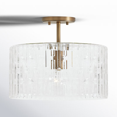 Morrone Single Light Glass Semi Flush Mount