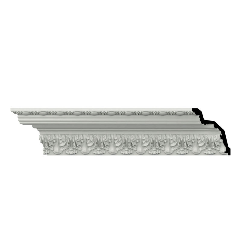 Endurathane Leia Crown Moulding, 5 1/2"H x 6"P x 8 1/8"F x 96"L, Factory Primed