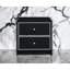 Table d'appoint moderne en noir et argent avec beaucoup d'espace de rangement fonctionnel