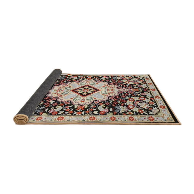 Tapis à motif oriental crème, Rond 3 pi