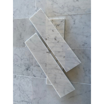 Carrara 3"x12" Polished Subway Tile