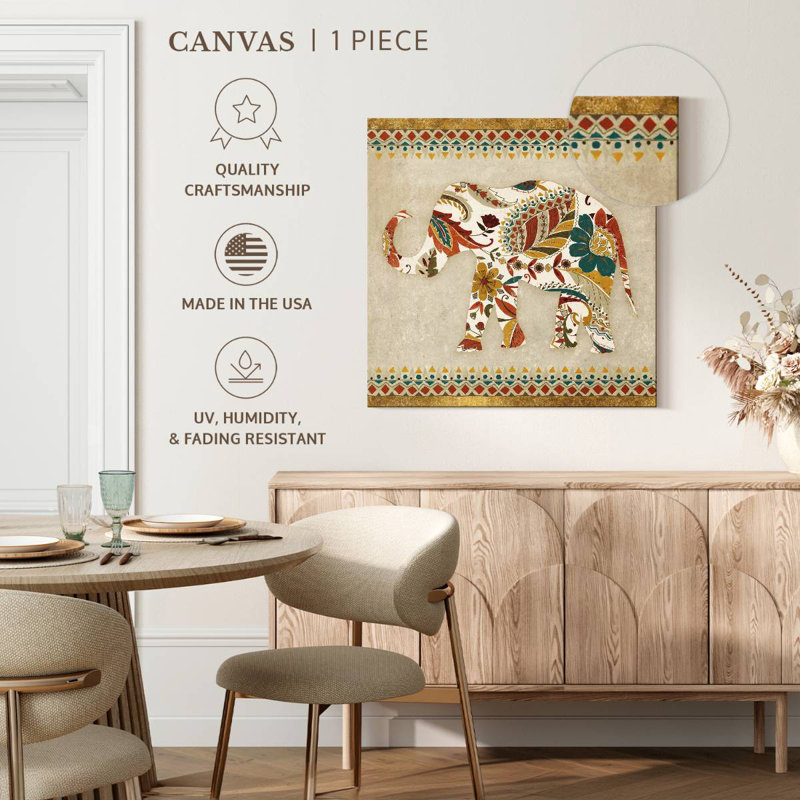 Brampt Boho Elephant II, 39" H x 39" W