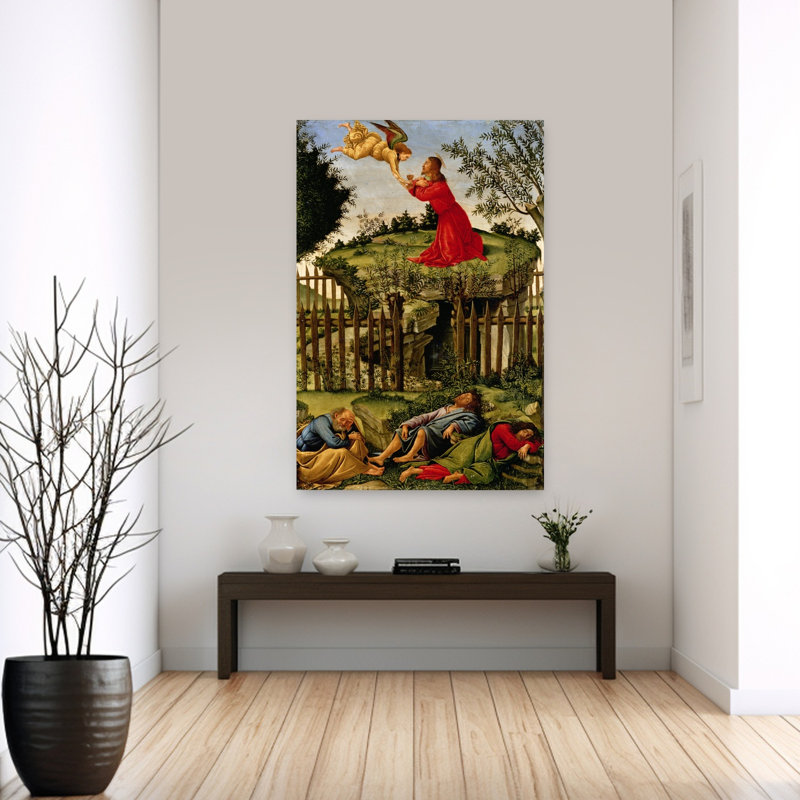L'agonie au jardin, vers 1500. Estampe d'art mural abstraite et contemporaine., H 60 po x l 40 po