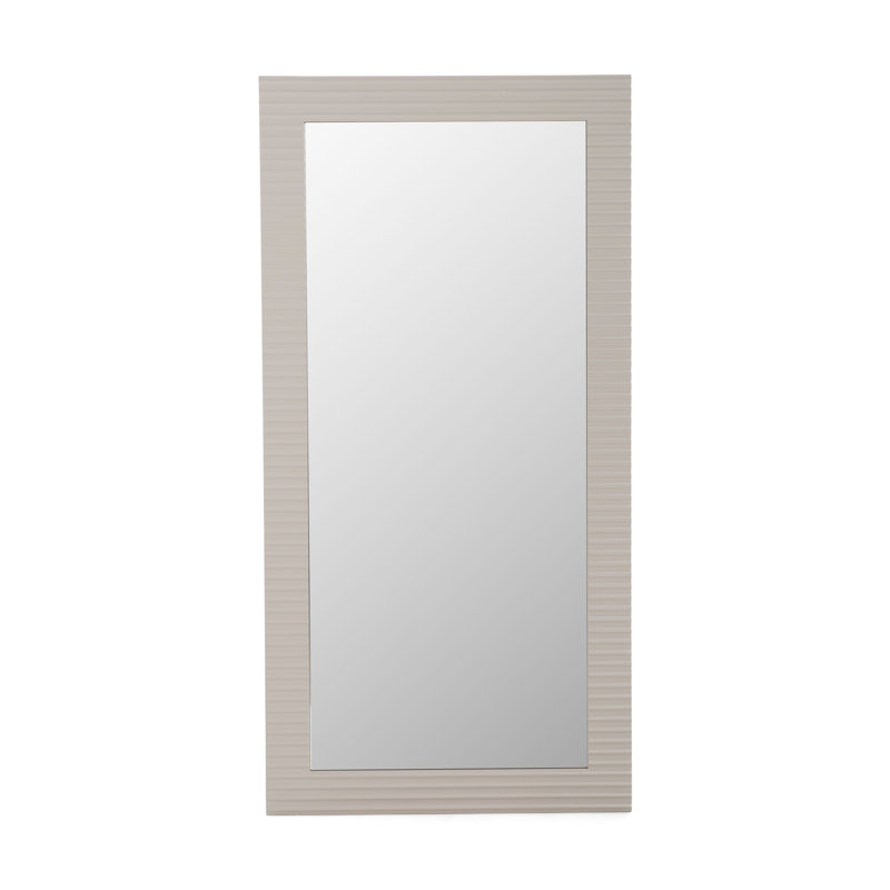 Jakaree Wood Rectangle Mirror, Beige