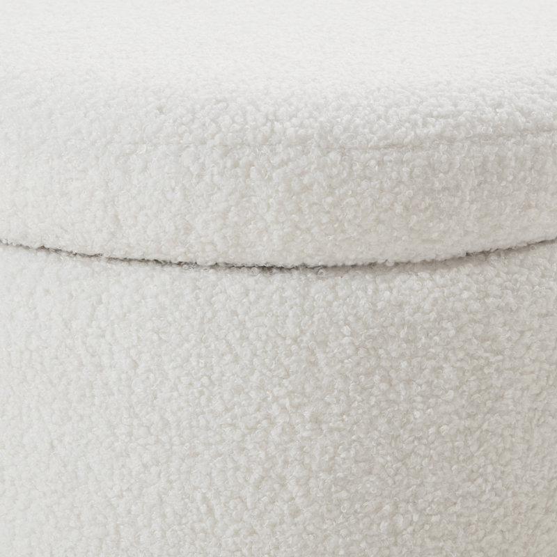Annie Storage Ottoman, Ivory Sherpa