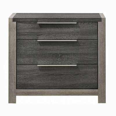 Contemporary 3-Drawers Nightstand Wooden 1pc Bedroom Furniture Bedside Table