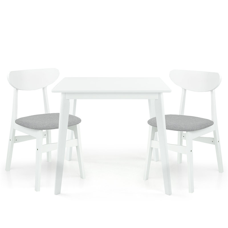 Four Leg Dining Set, White