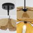 1 - Light Dimmable Petals Paper Rattan Bohemian Chandelier