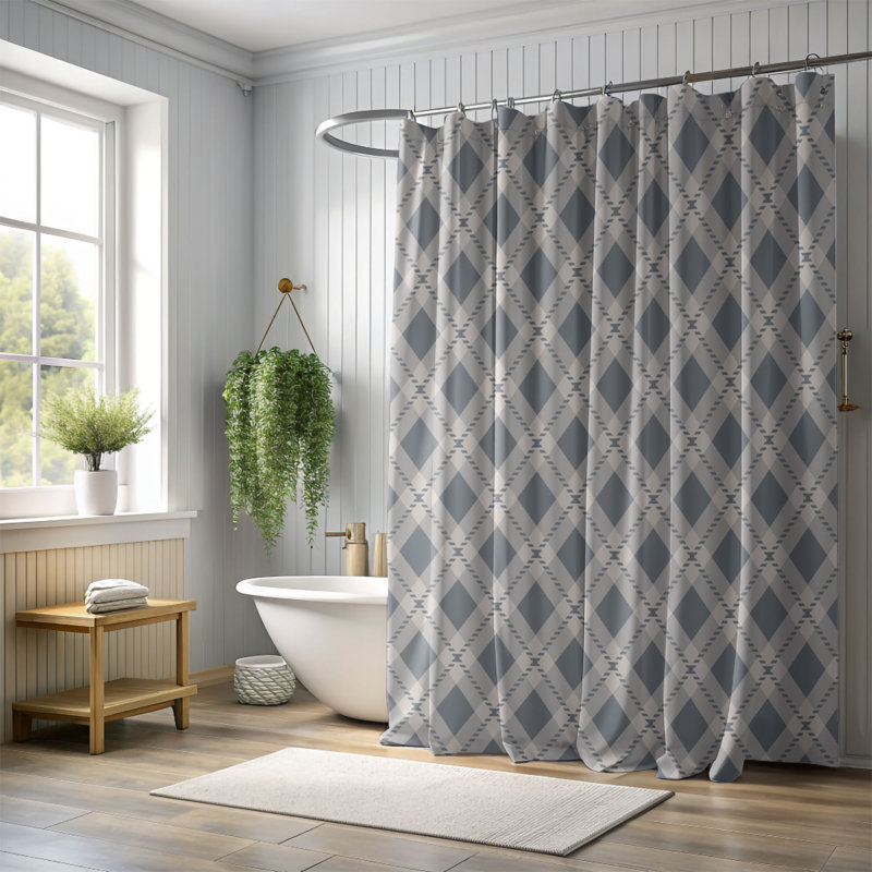 Rideau de douche Premium, Gris anthracite, H 74 po x l 71 po