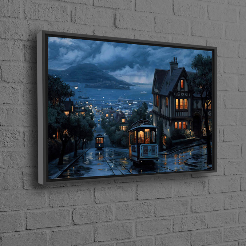 Print on Canvas, 70cm H x 100 cm W, Black Floater Framed