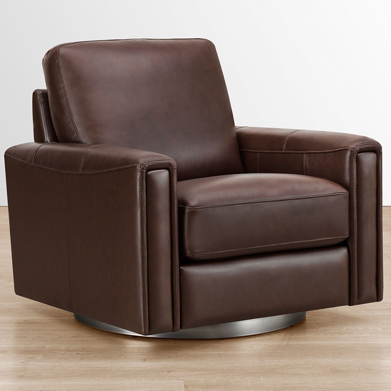 Fauteuil en cuir Donelson, Brun