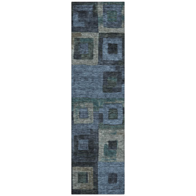 Cora Blue Washable Indoor-Outdoor Rug - 