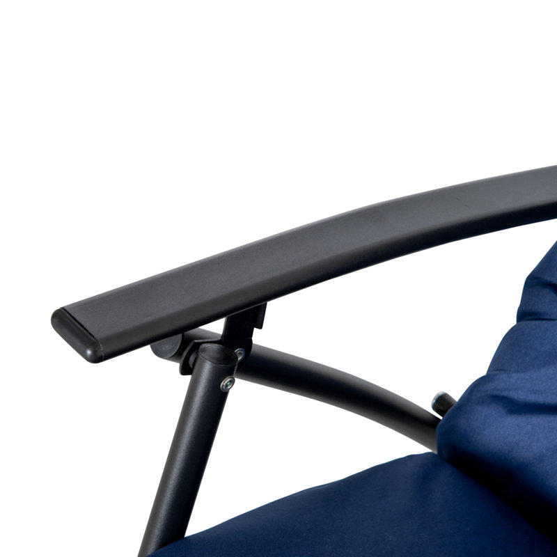 Méridienne d'extérieur pliable en tissu, Bleu très foncé