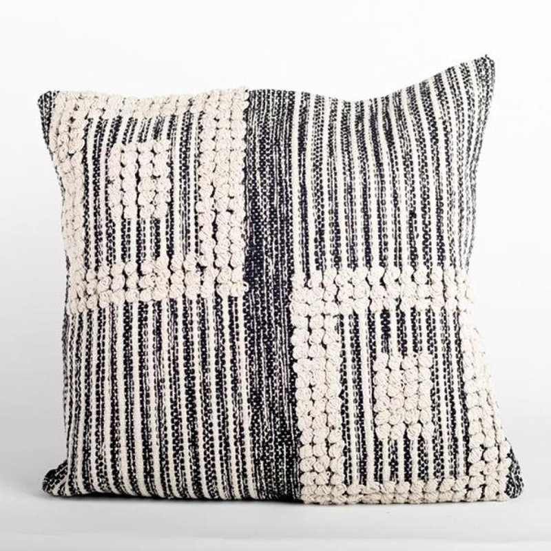 Coussin tissé, H 20 po x l 20 po, Gris, Carrée
