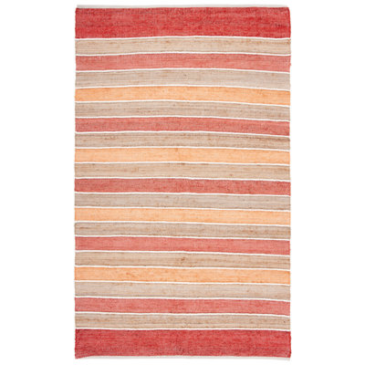 Tapis rayé en jute / coton / laine tissé à la main Alassane
