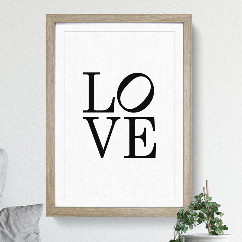 Love Lean - Picture Frame Typography, 90cm H x 65cm W x 2cm D, Black Framed