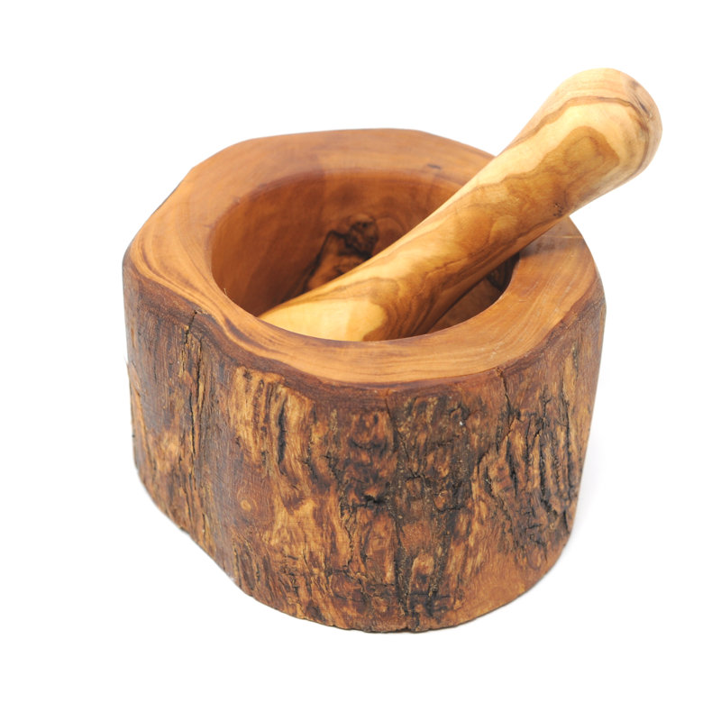 Wood Mortar And Pestle Set