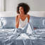 Drap-housse très grand de luxe en satin à 100% - très froissé, doux pour la peau et les cheveux, avec 1 drap-housse plat, 4 taies d'oreiller 6 pièces