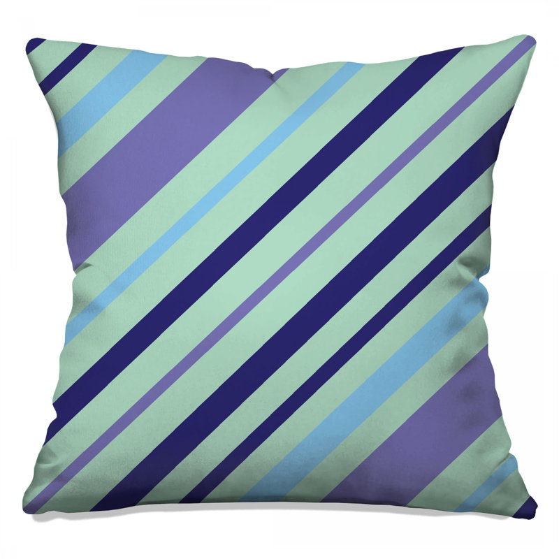 Coussins décoratifs à rayures bleues et mauves, 26 x 26 pouces