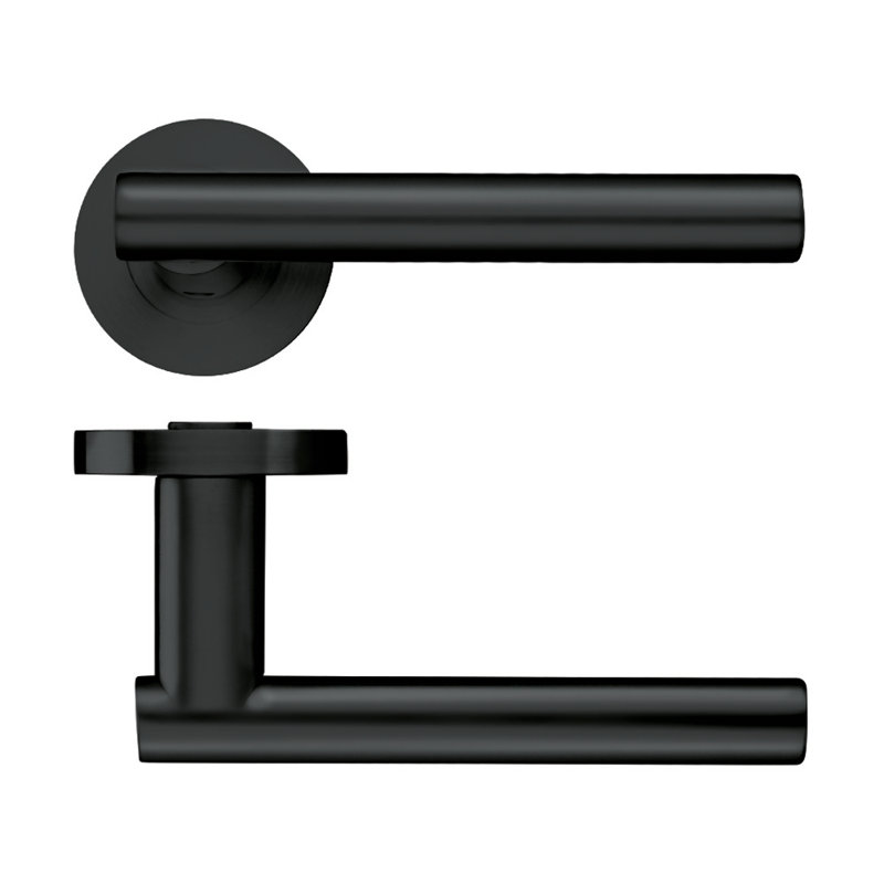 Lucca Latch Door Handle, Oscuro Matt Black