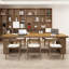 Bureau rectangulaire brun en bois massif-1997989292