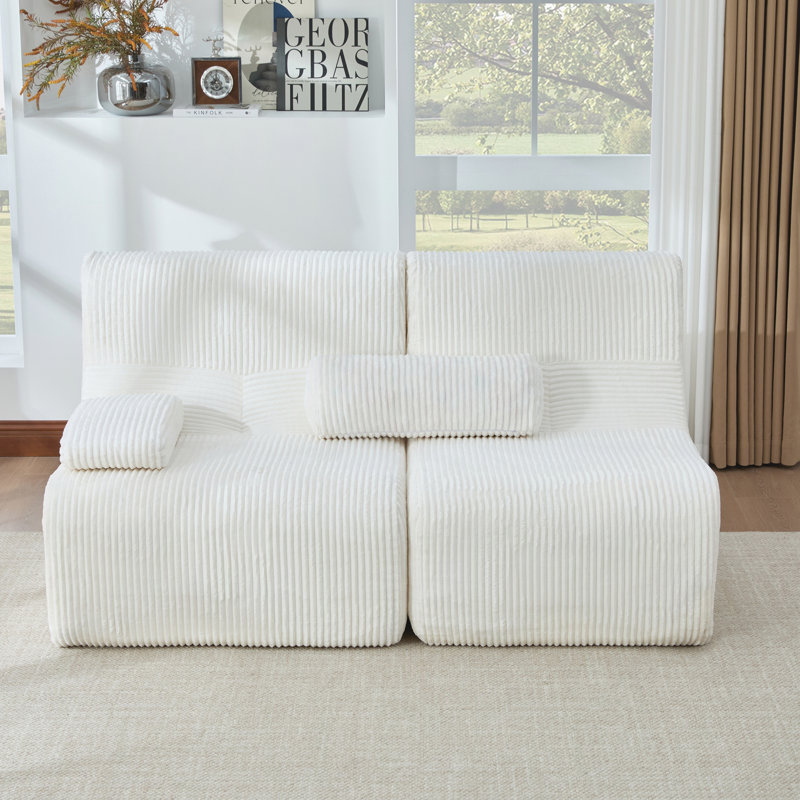 Canapé modulaire 63,7 po Modern, Beige