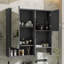 Armoire de rangement murale 29 po x 28 po pour salle de bain moderne avec miroir et barre à serviettes 29 po x 28 po