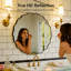 Miroir mural rond rond 32 pouces, miroir décoratif moderne en métal noir pour salle de bain, salon, chambre à coucher, couloir - miroir de meuble-lavabo minimaliste avec verre HD