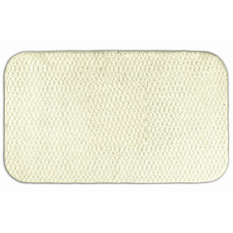 Juliahna Nylon Bath Rug with Non-Slip Backing, Ivory, 30" x 50"