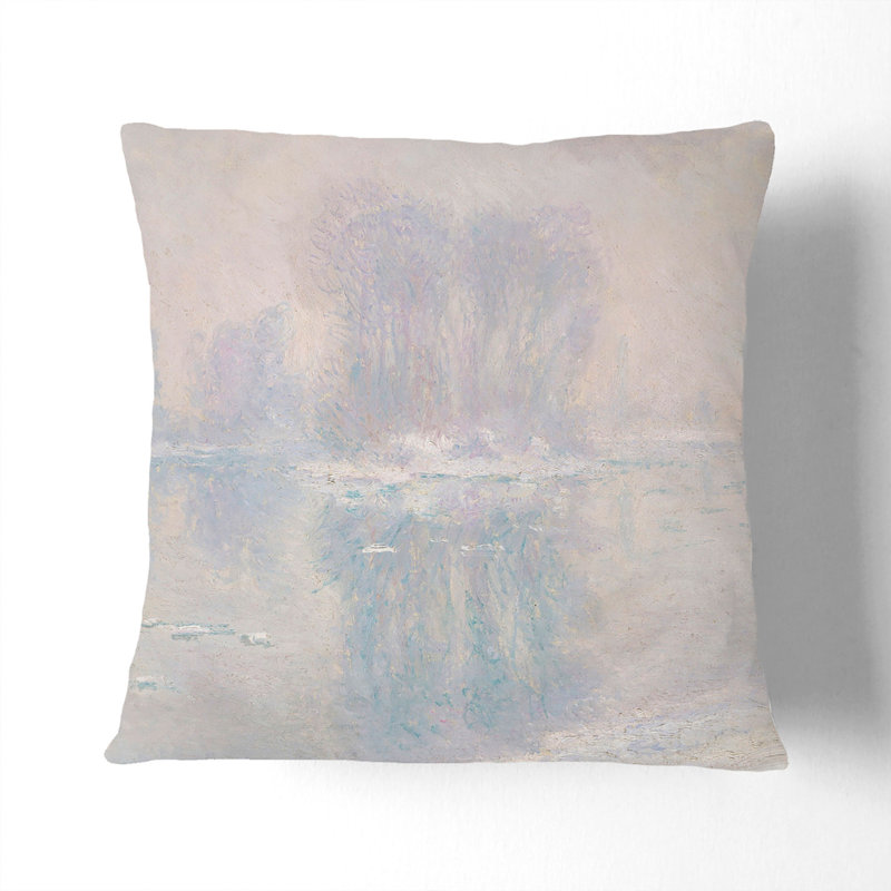 Ice Floes Square Throw Cushion, White, 40cm H x 40cm W x 15cm D