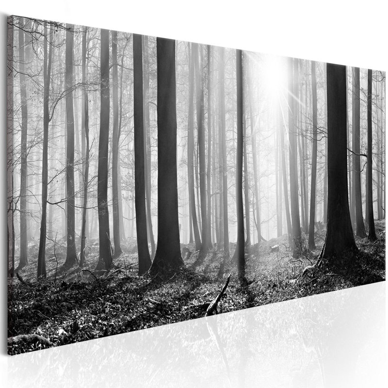 Forêt noire et blanche Riegel sur toile, H 20 po x l 59 po x P 0,7 po