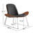 Faux Leather Upholstered Lounge Chair with Metal Sled Base-110498589-110287362
