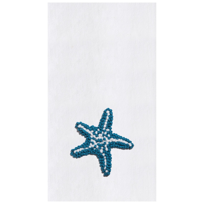 Starfish Flour Sack French Knot Cotton Kitchen Towel