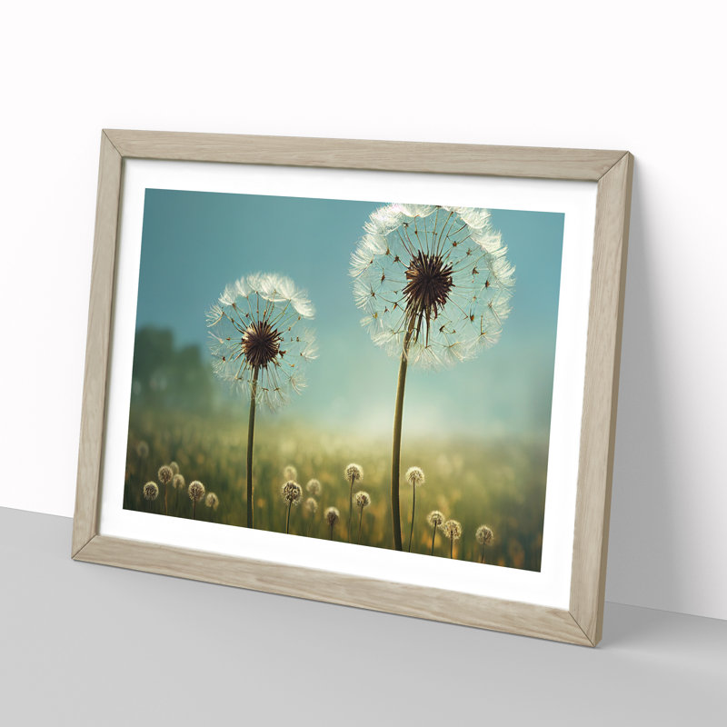 Dandelion Field Vol.5 - Single Picture Frame Print, Oak, 46cm H x 64cm W x 2cm D