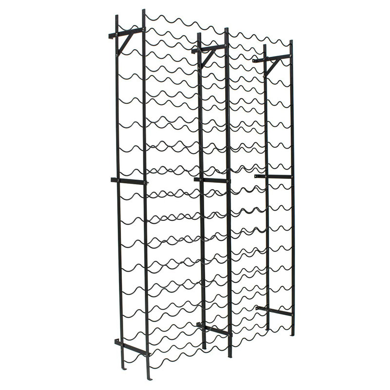 Rockrose 150 Bottle Wine Bottle Rack Black, 59.5" H x 38" W x 9.5" D