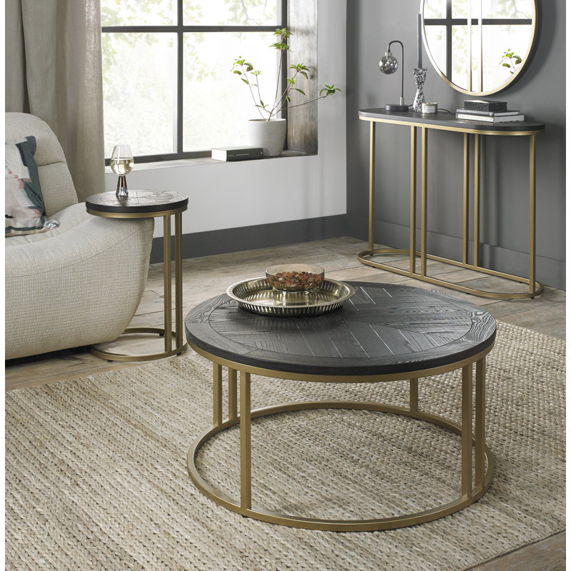 Arelli Frame Coffee Table, Peppercorn Ash, Gold