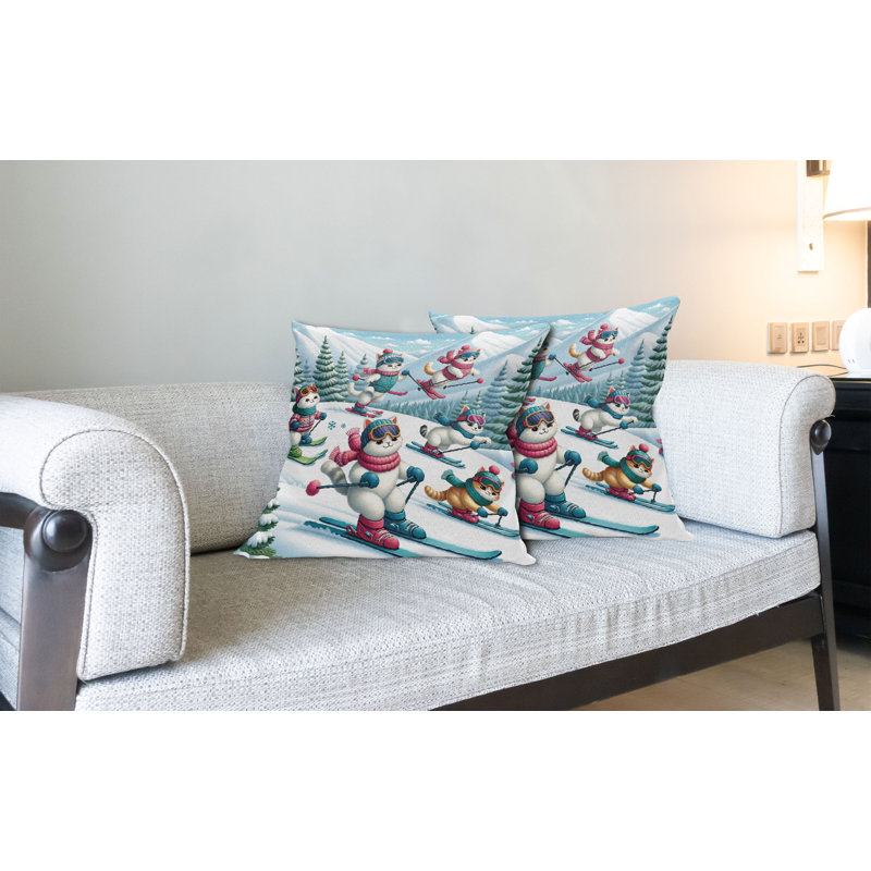 Fabric Reversible Throw Pillow, 16"H x 16"W, Square