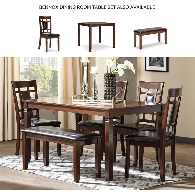5 Piece Counter Height Dining Set, Includes Table & 4 Barstools, Brown