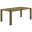 7 chaises de salle à manger rectangulaires avec finition chêne brun, bois d'hévéa et chaises rembourrées brun clair pour table moderne