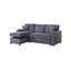 Ensemble de canapé convertible modulaire convertible en velours côtelé gris foncé-1611281935