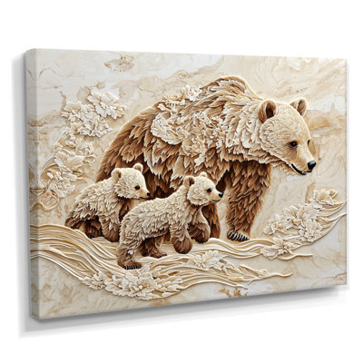 Décoration murale mère ours et oursons I