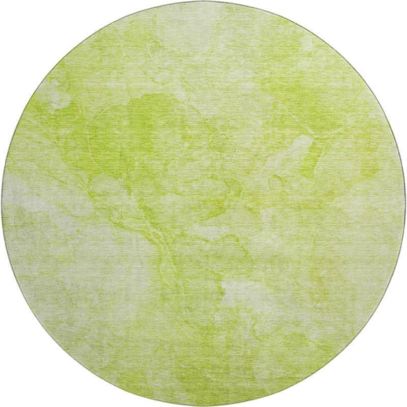 Premium Machine Washable Prisco Aloe Rug, Round 8'