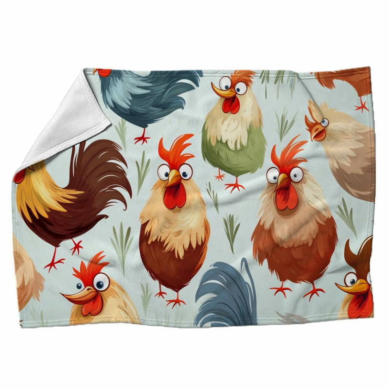Jeté de poulet en jeté bleu, L 51 po x L 60 po