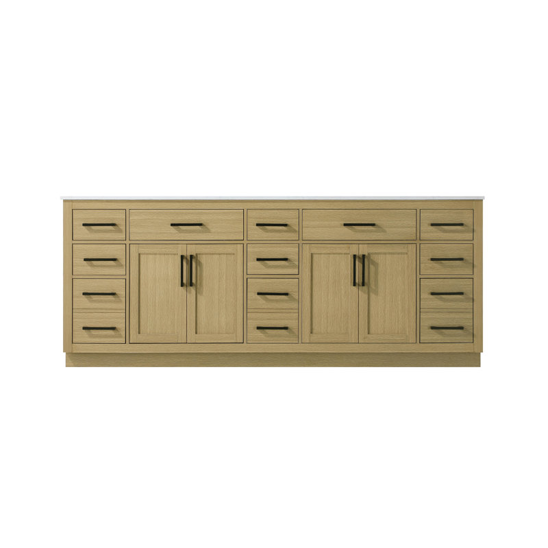 Meuble-lavabo double 84 po Ahner, Brun miel