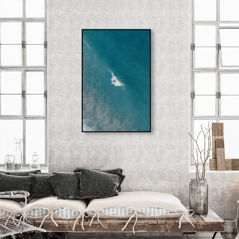 Aquamarine Breath Print by Oliver Gal, 25"H x 17"W, Black Floater Frame