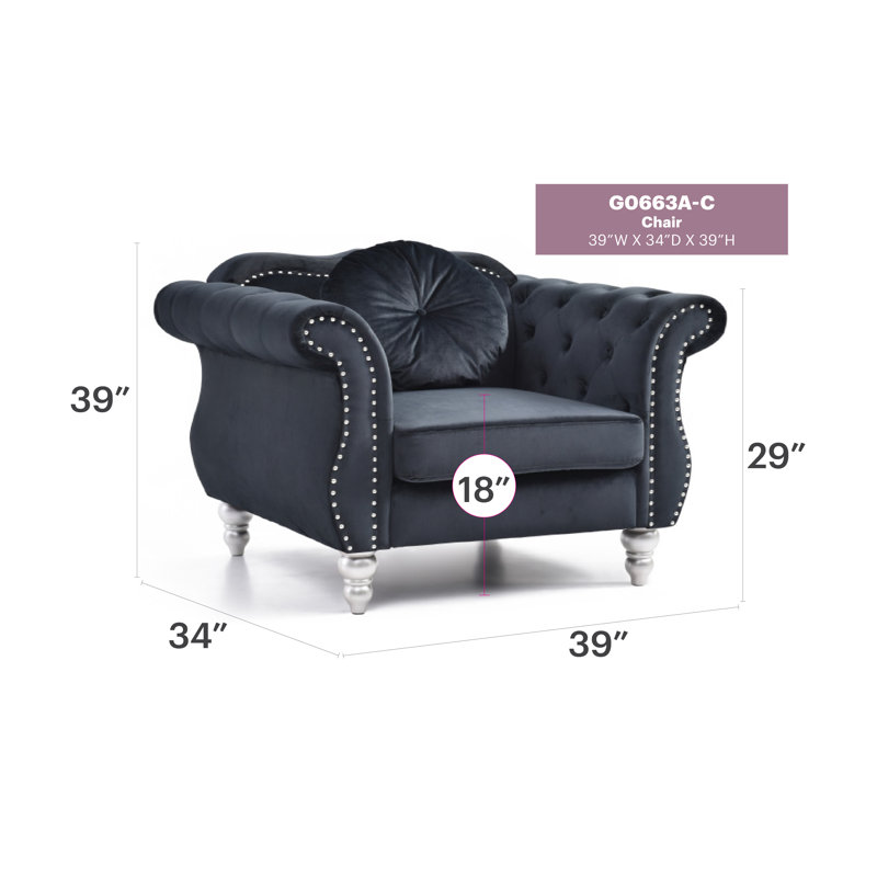 Farney Velvet Swivel Armchair, Black Velvet