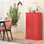 Garde-manger de 41 po en rouge, avec 12 tablettes de porte et 5 tablettes de rangement rouges