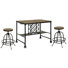 Serko Solid Wood 3-Piece Pub Dining Table Set