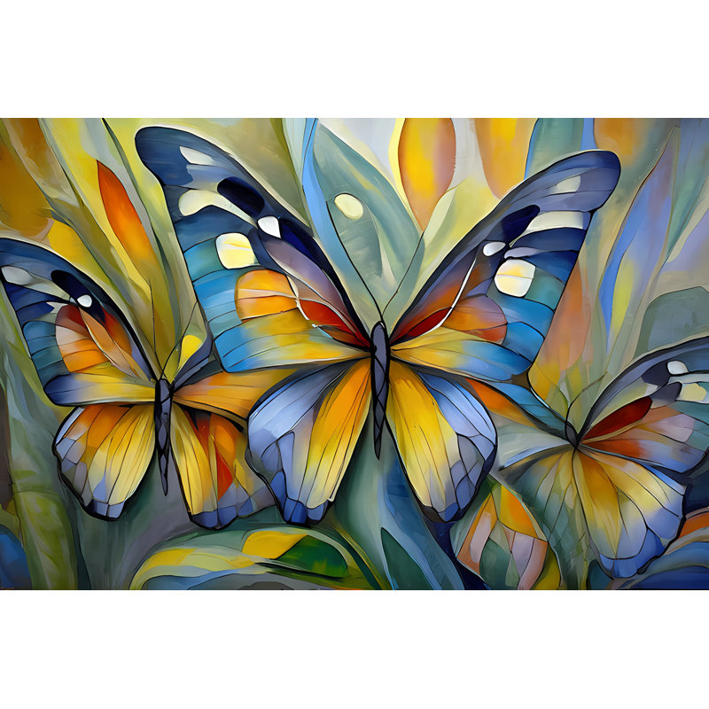 Jardin des papillons I, H 20 po x l 30 po