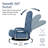  360-Degree Swivel Gaming Floor Chair W/ Armrest Handles, Foldable Adjustable Backrest - Dusty Blue-1950952716